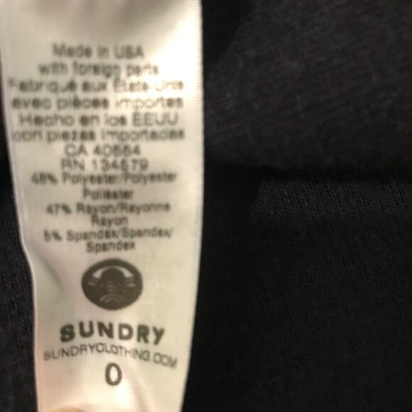 Sundry Sweater Cardigan Womens 0 Or XS Navy Blue Open Front Baggy - Picture 6 of 8